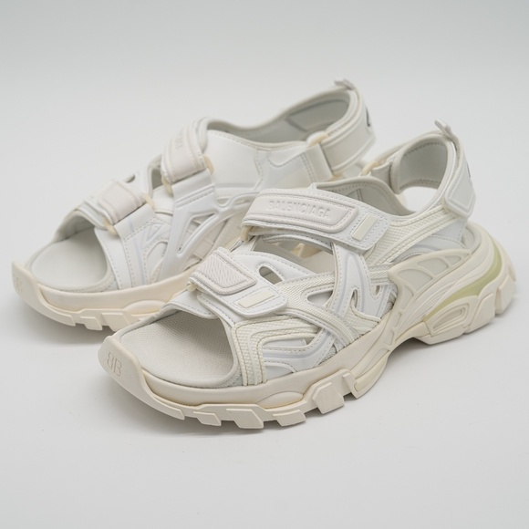 size 39 - Balenciaga Track Sandals Triple White Straps - Picture 1 of 13